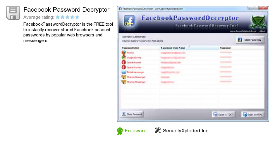Facebook Password Decryptor