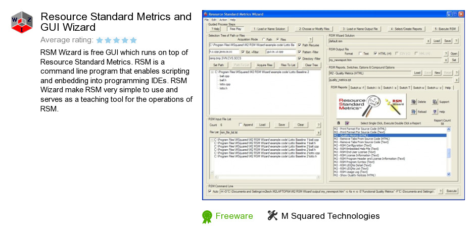 Resource Standard Metrics and GUI Wizard