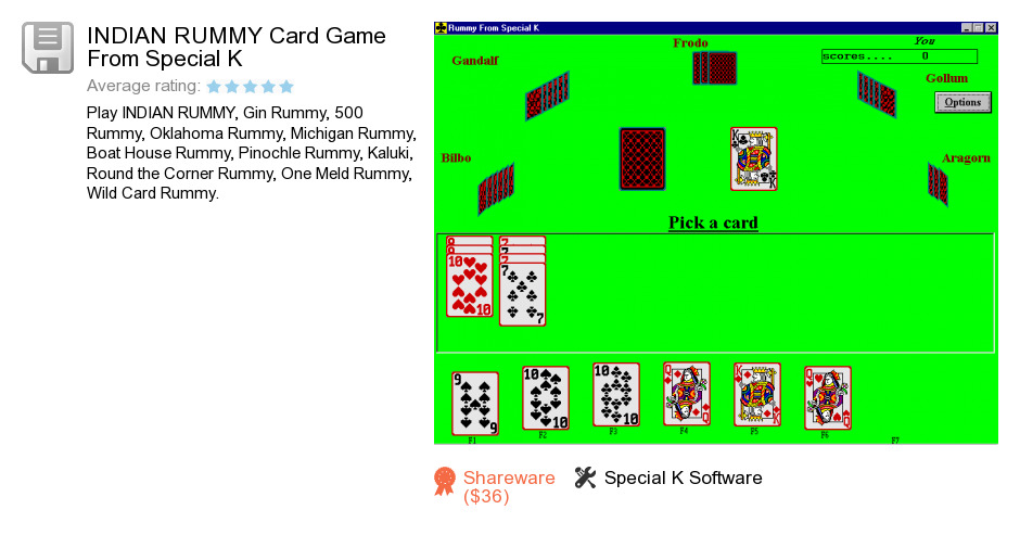INDIAN RUMMY Card Game From Special K