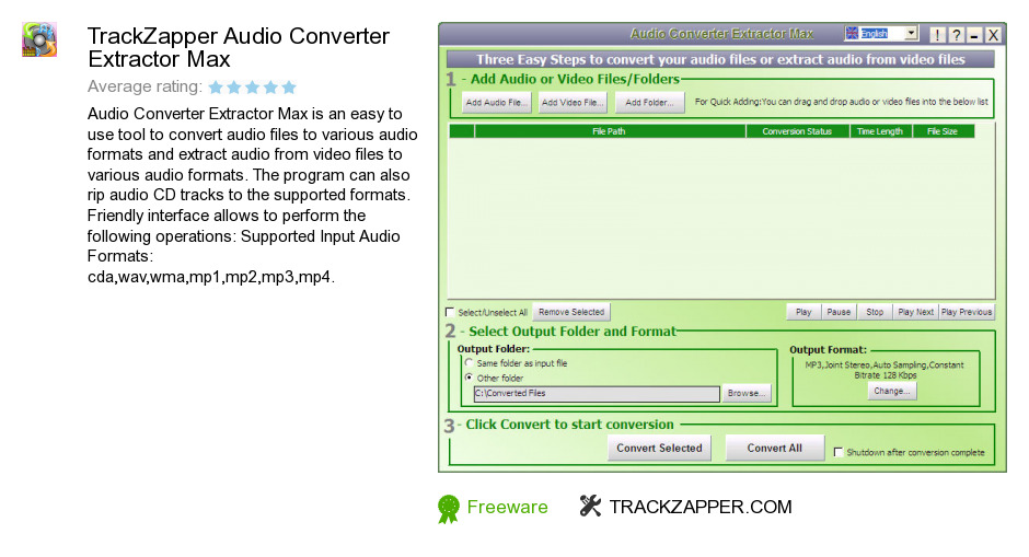 TrackZapper Audio Converter Extractor Max