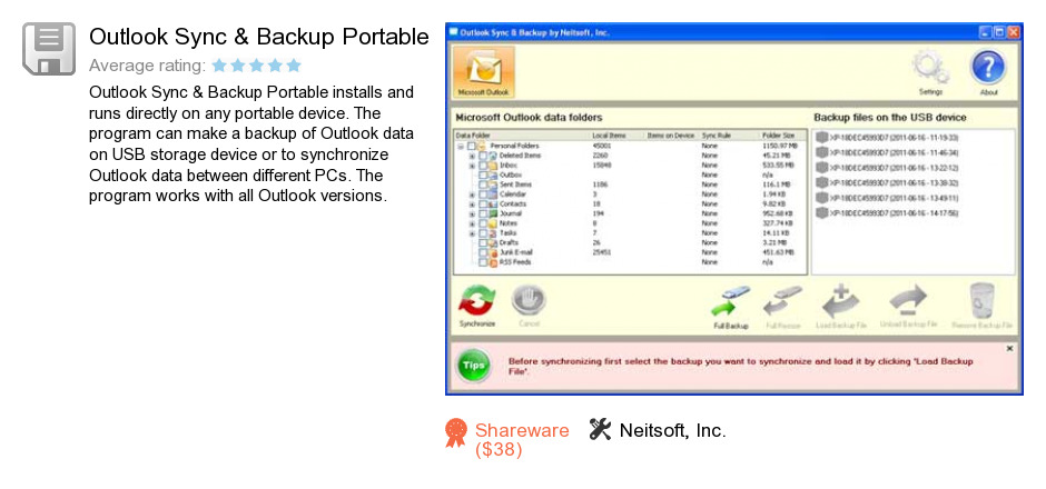 Outlook Sync & Backup Portable