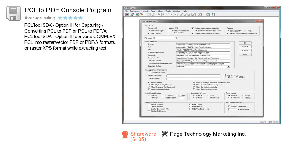 PCL to PDF Console Program