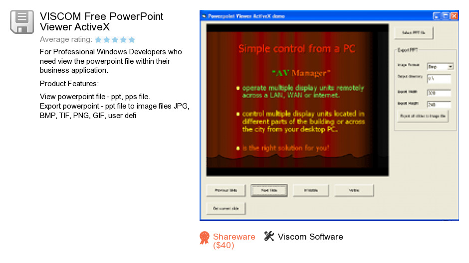 VISCOM Free PowerPoint Viewer ActiveX