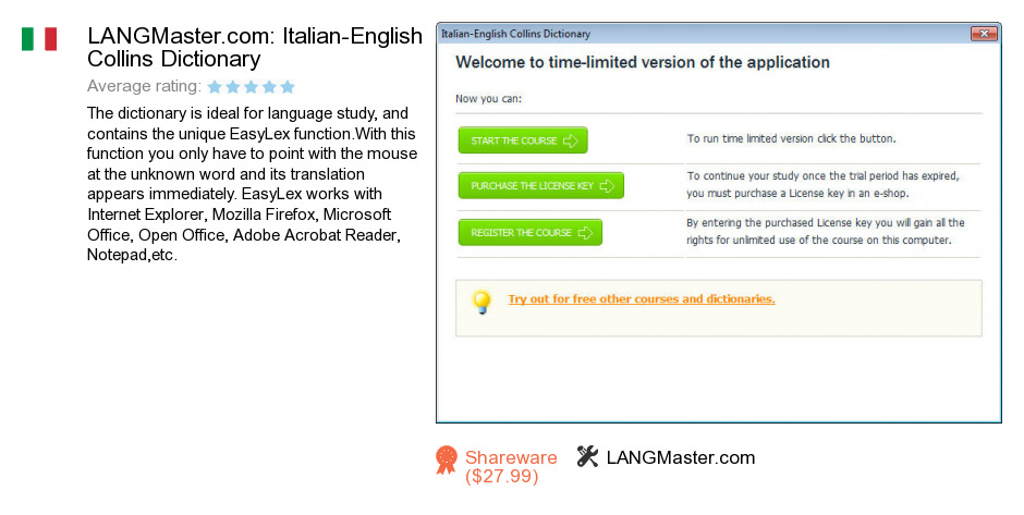 LANGMaster.com: Italian-English Collins Dictionary
