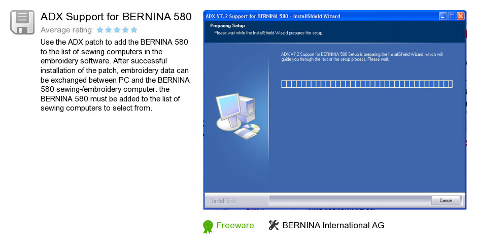 ADX Support for BERNINA 580