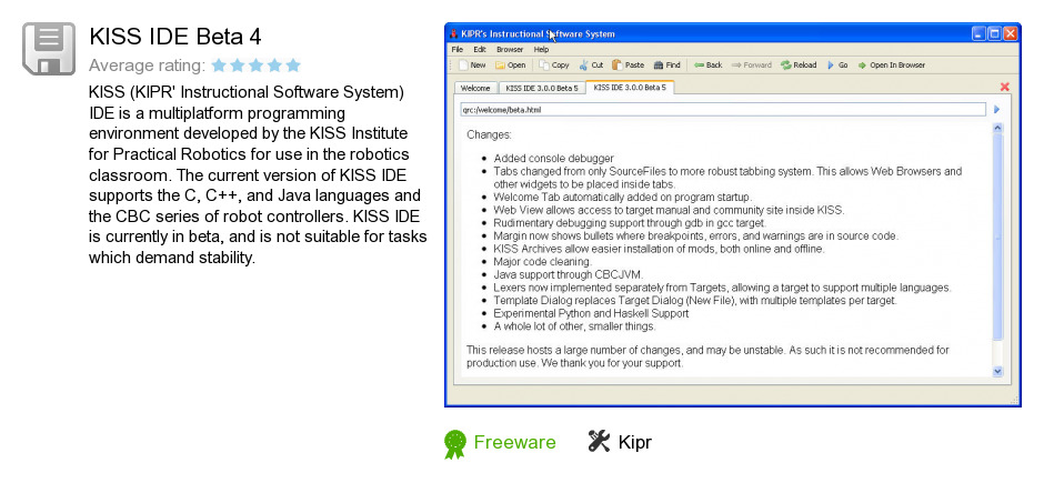 KISS IDE Beta 4