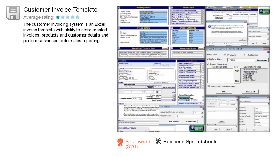 Customer Invoice Template