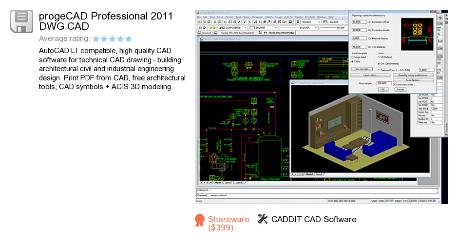 ProgeCAD Professional 2011 DWG CAD
