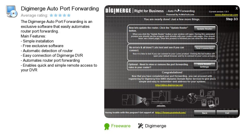 Digimerge Auto Port Forwarding