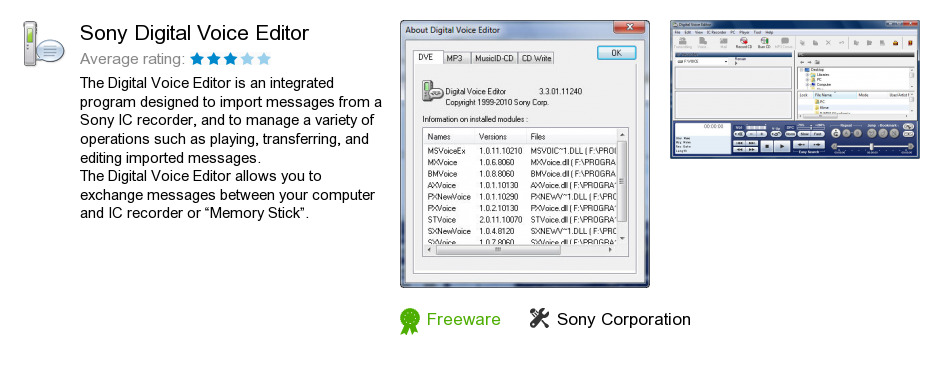 Sony Digital Voice Editor