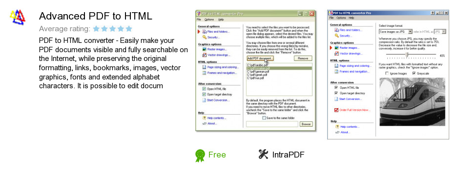 Advanced PDF to HTML