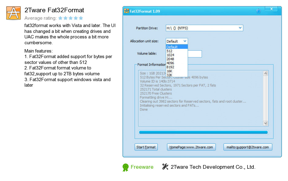 2Tware Fat32Format