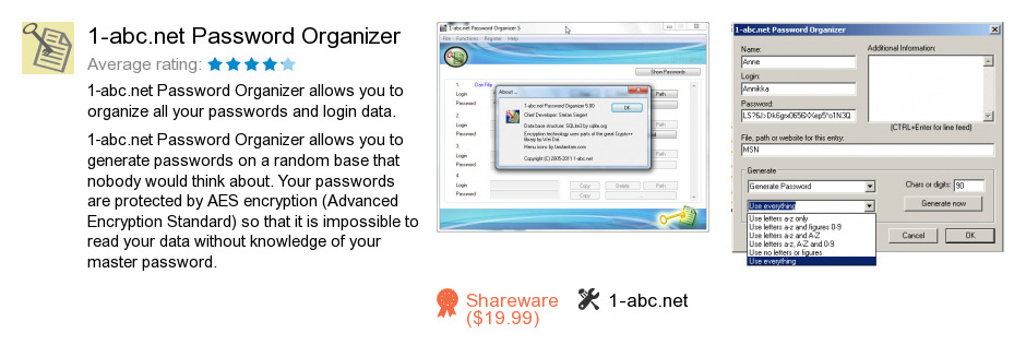 1-abc.net Password Organizer
