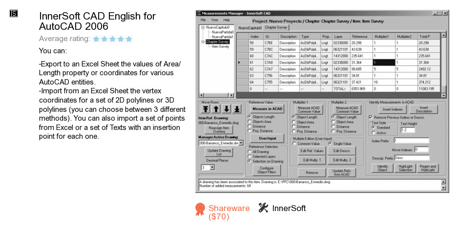 InnerSoft CAD English for AutoCAD 2006
