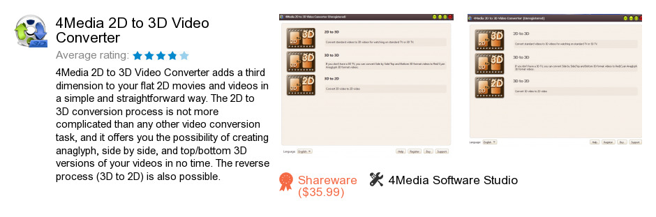 4Media 2D to 3D Video Converter