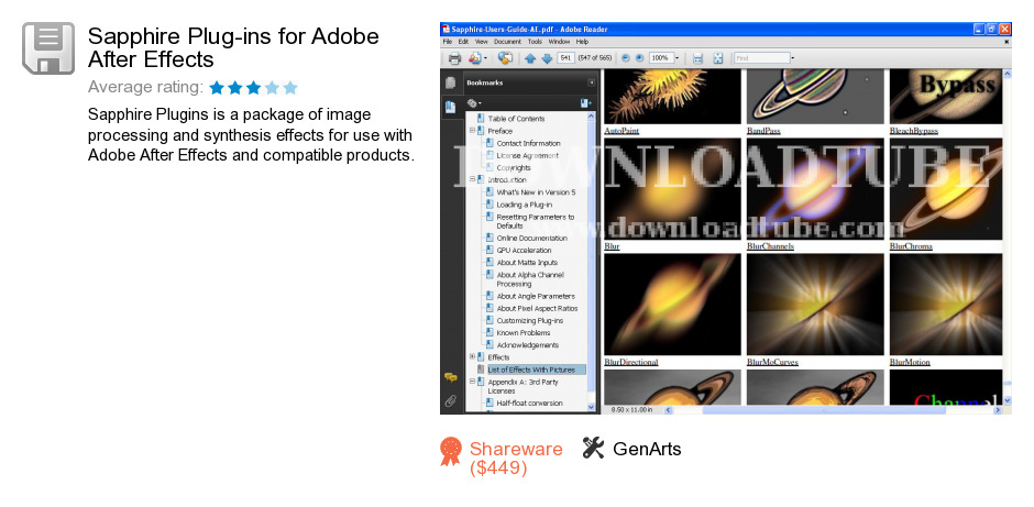 Sapphire Plug-ins for Adobe After Effects