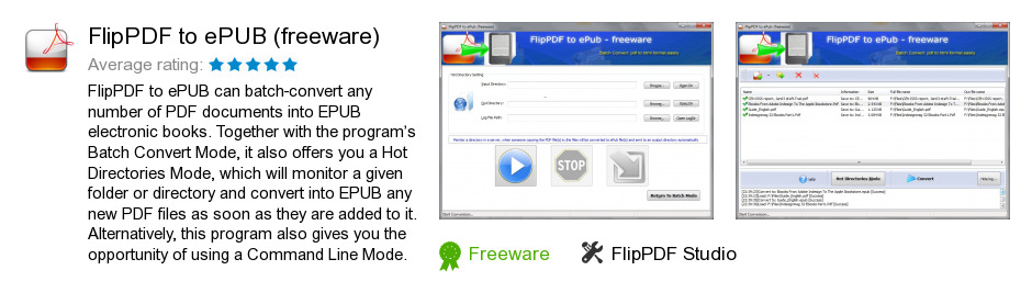 FlipPDF to ePUB (freeware)