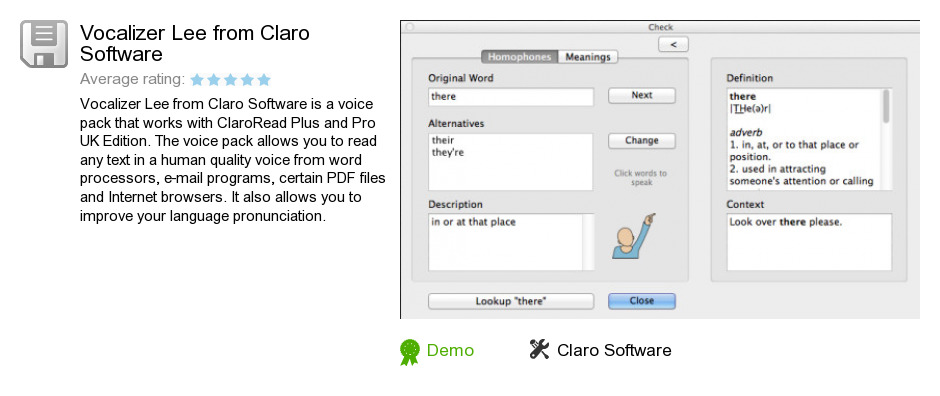 Vocalizer Lee from Claro Software