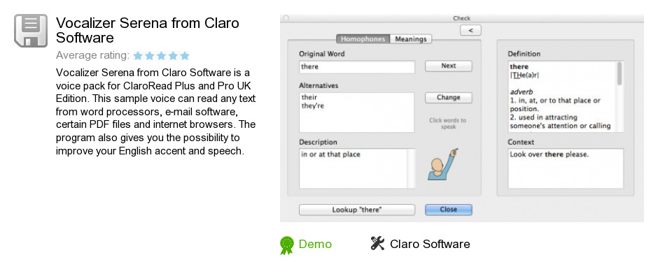 Vocalizer Serena from Claro Software