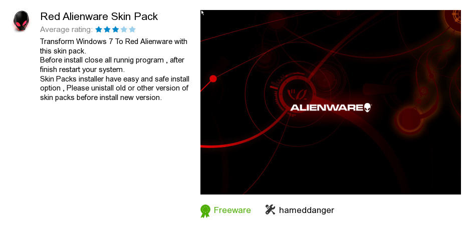 Red Alienware Skin Pack