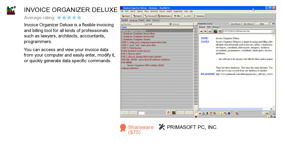 INVOICE ORGANIZER DELUXE