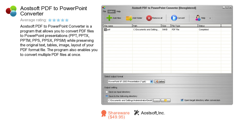 Aostsoft PDF to PowerPoint Converter