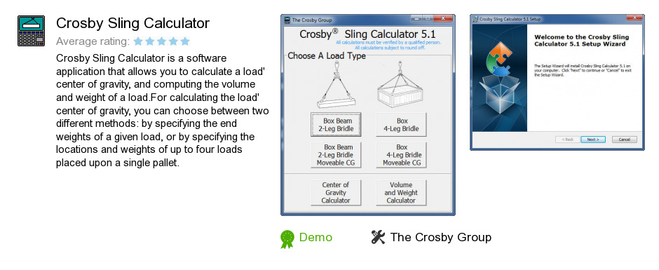Crosby Sling Calculator