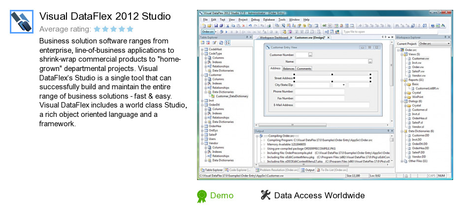 Visual DataFlex 2012 Studio