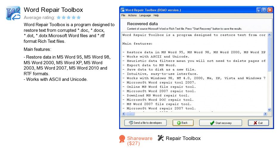 Word Repair Toolbox
