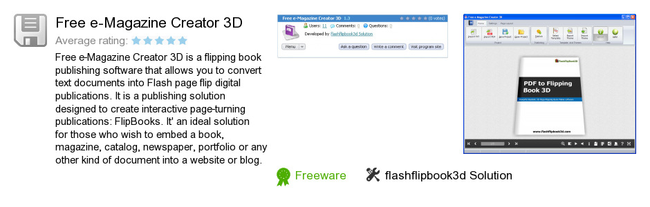 Free e-Magazine Creator 3D