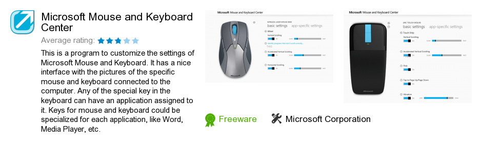Microsoft Mouse and Keyboard Center
