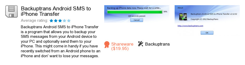 Backuptrans Android SMS to iPhone Transfer
