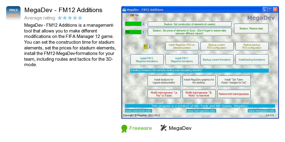 MegaDev - FM12 Additions
