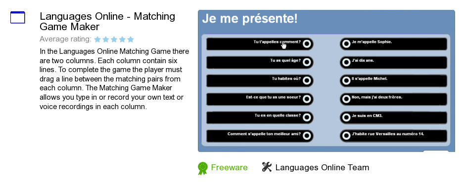 Languages Online - Matching Game Maker