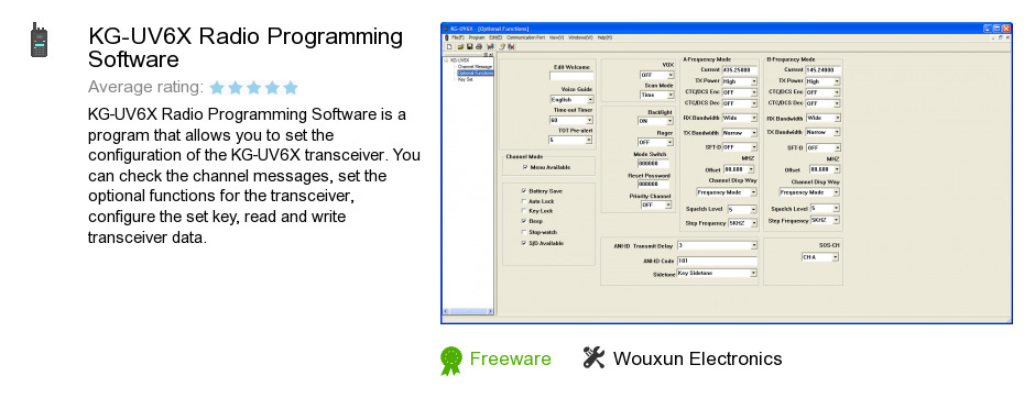 KG-UV6X Radio Programming Software