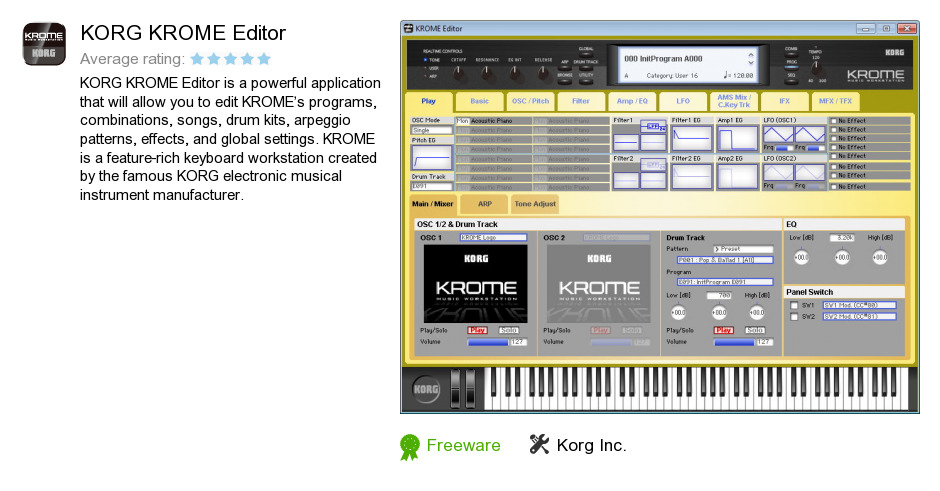 KORG KROME Editor