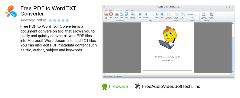 Free PDF to Word TXT Converter