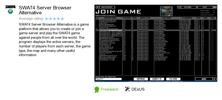 SWAT4 Server Browser Alternative