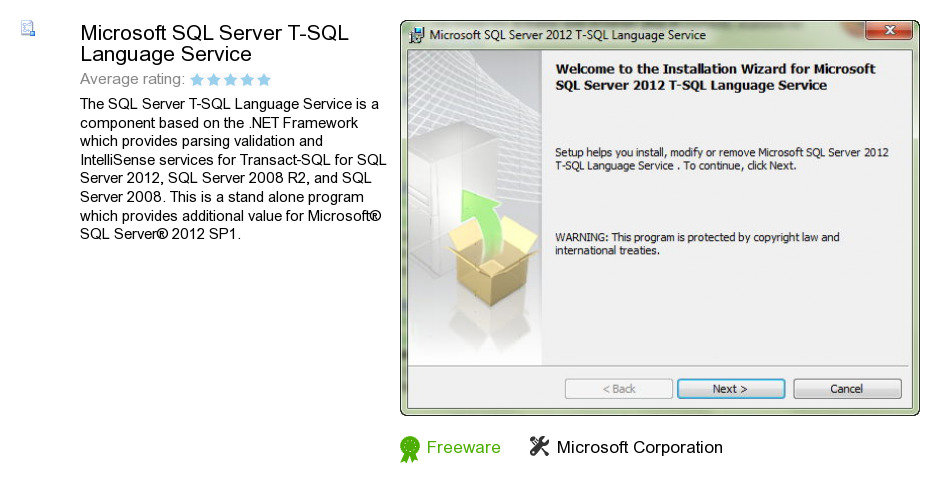 Microsoft SQL Server T-SQL Language Service