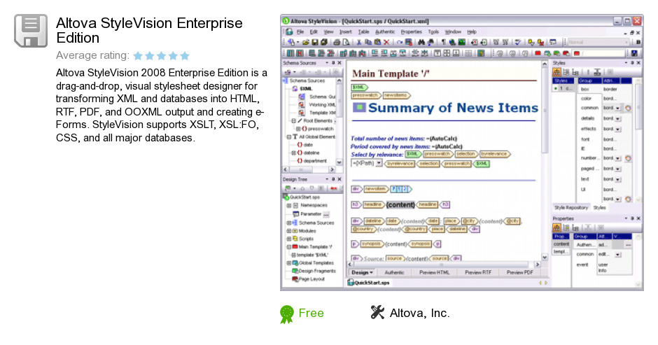 Altova StyleVision Enterprise Edition