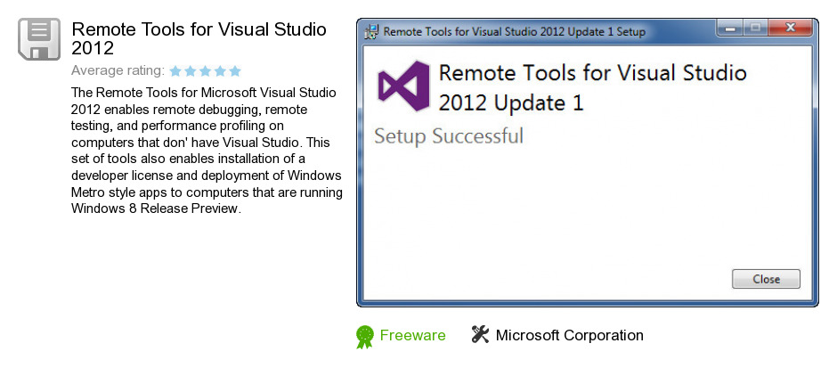 Remote Tools for Visual Studio 2012