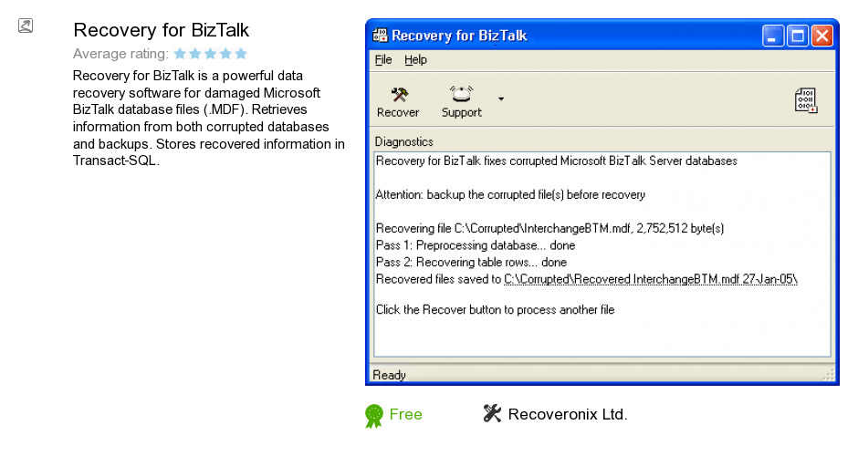 Recovery for BizTalk