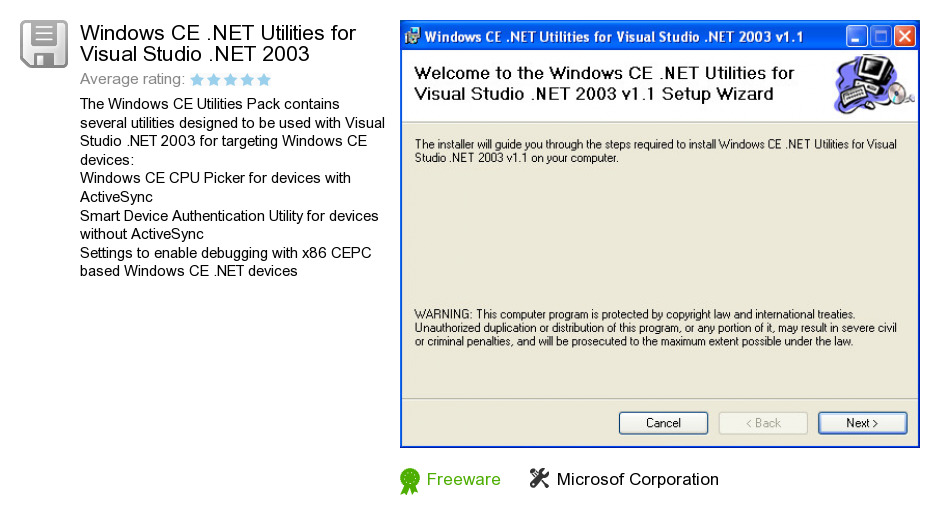 Windows CE .NET Utilities for Visual Studio .NET 2003