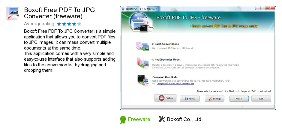 Boxoft Free PDF To JPG Converter (freeware)