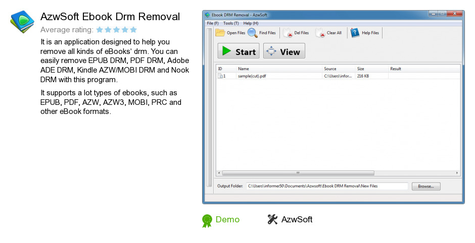 Free AzwSoft Ebook Drm Removal Download: 9,424,004 bytes