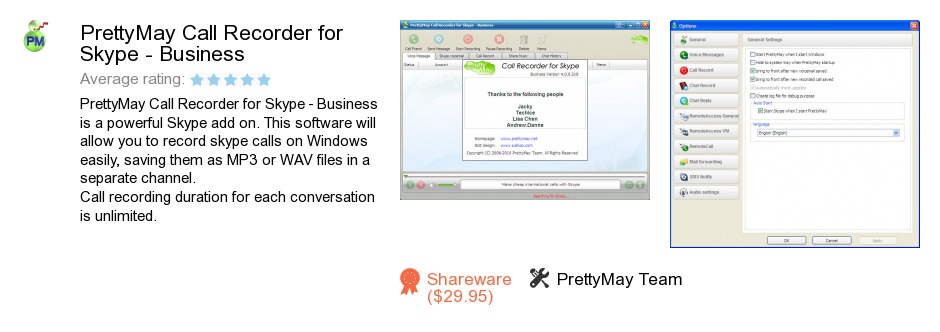 PrettyMay Call Recorder for Skype - Business