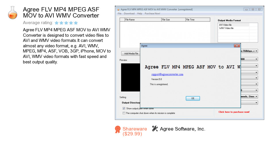 Agree FLV MP4 MPEG ASF MOV to AVI WMV Converter