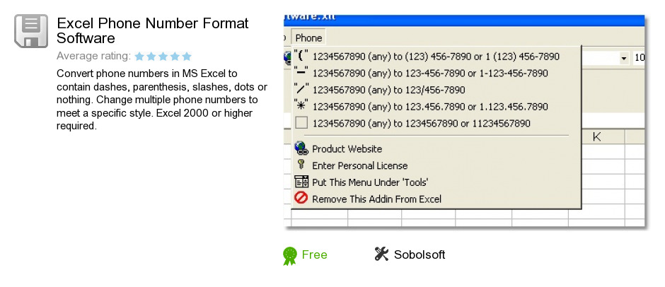 Excel Phone Number Format Software