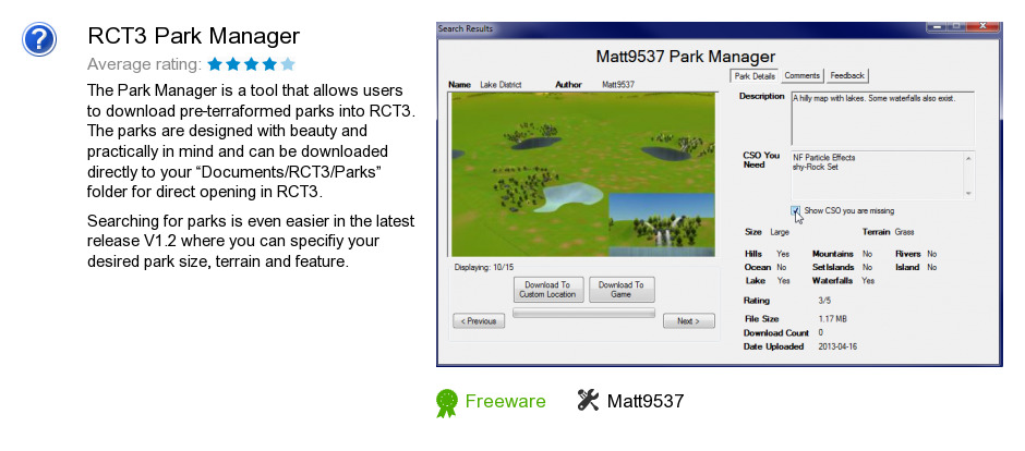 RCT3 Park Manager