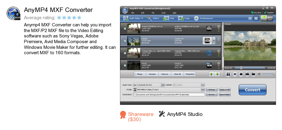 AnyMP4 MXF Converter